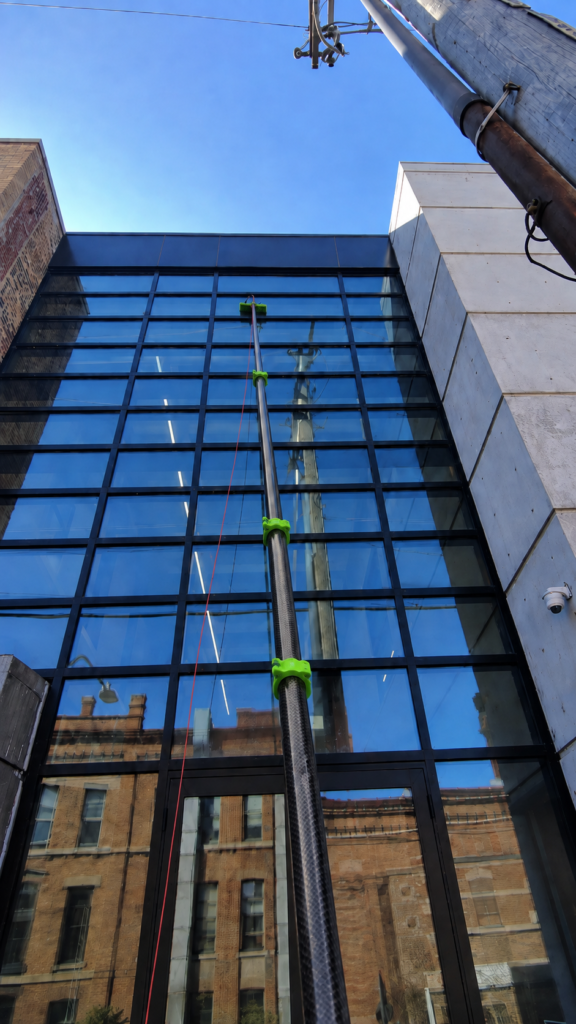 Carbon fiber water fed pole for commercial window cleaning